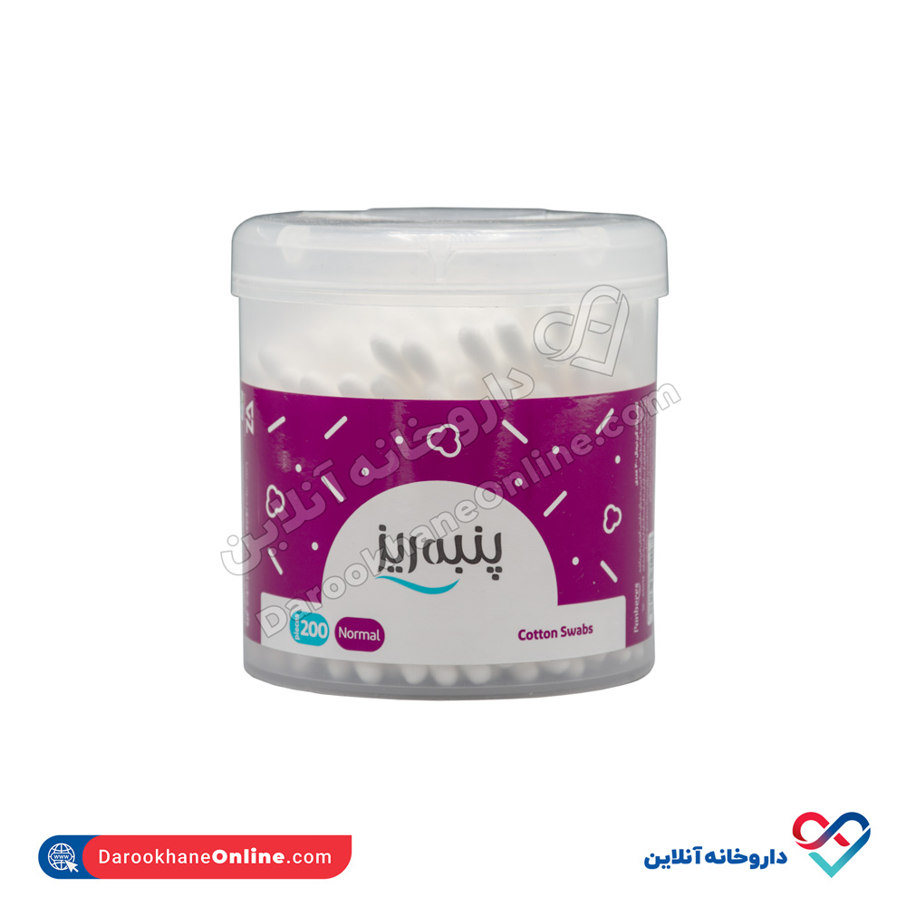 panberes-cotton-buds-100pcs-1.jpg گوش پاک کن پنبه ریز - Image 1
